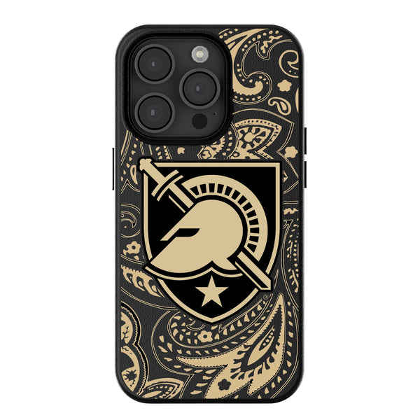 United States Military Academy Black Knights Paisley iPhone MagSafe Compatible Phone Case