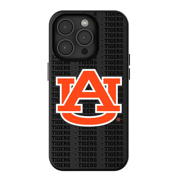 University of Auburn Tigers Text Backdrop iPhone MagSafe Compatible Phone Case