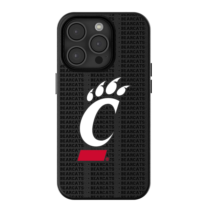 University of Cincinnati Bearcats Text Backdrop iPhone MagSafe Compatible Phone Case