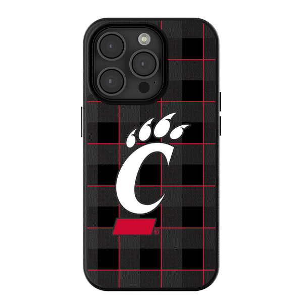 University of Cincinnati Bearcats Plaid iPhone MagSafe Compatible Phone Case