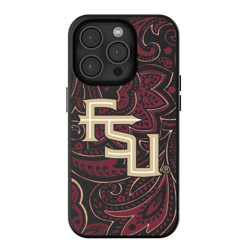 Florida State University Seminoles Athletic Wordmark Paisley iPhone MagSafe Compatible Phone Case