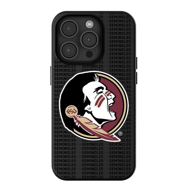 Florida State University Seminoles Text Backdrop iPhone MagSafe Compatible Phone Case