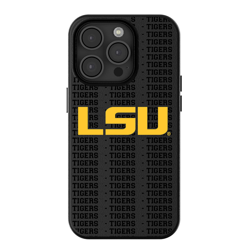 Louisiana State University Tigers Text Backdrop iPhone MagSafe Compatible Phone Case