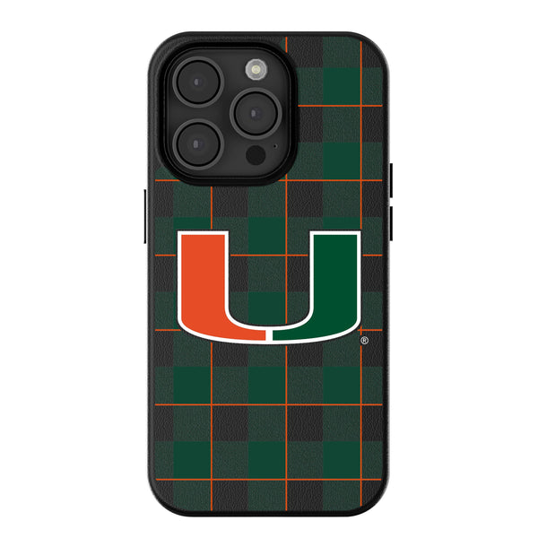 University of Miami Hurricanes Plaid iPhone MagSafe Compatible Phone Case