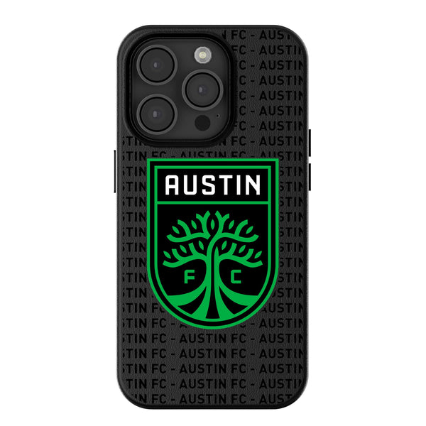 Austin FC  Text Backdrop iPhone MagSafe Compatible Phone Case