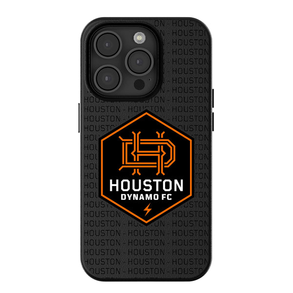 Houston Dynamo  Text Backdrop iPhone MagSafe Compatible Phone Case