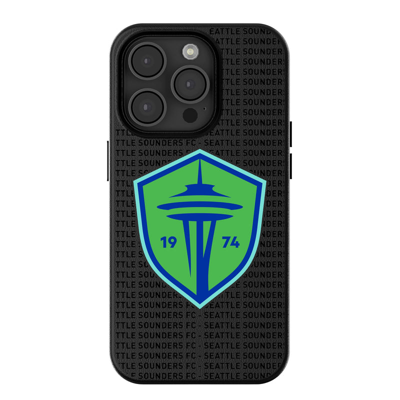 Seattle Sounders FC   Text Backdrop iPhone MagSafe Compatible Phone Case