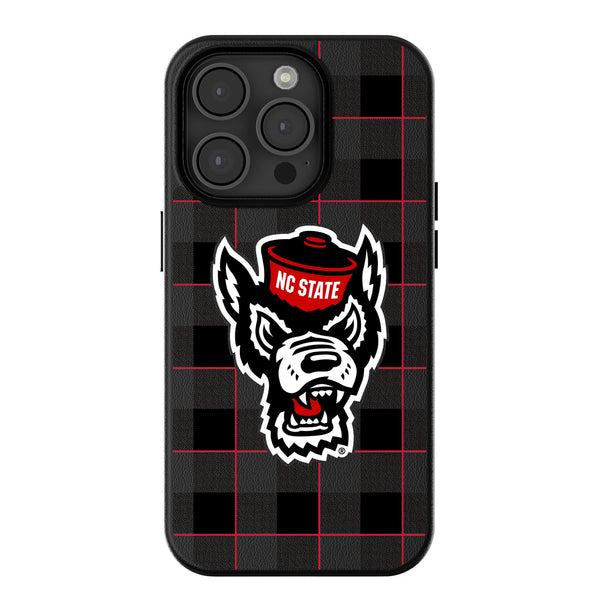 North Carolina State University Wolfpack Plaid iPhone MagSafe Compatible Phone Case