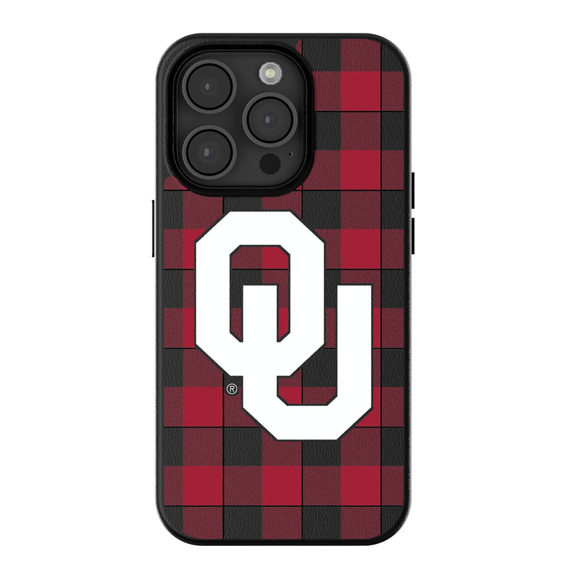 University of Oklahoma Sooners Plaid iPhone MagSafe Compatible Phone Case