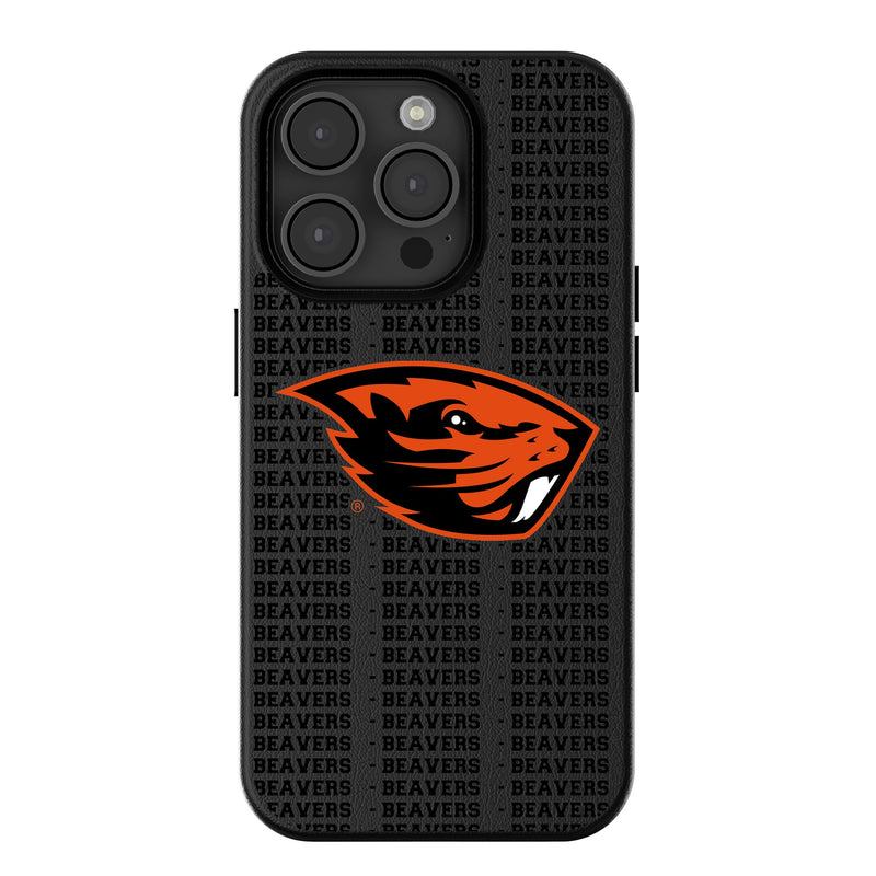 Oregon State University Beavers Text Backdrop iPhone MagSafe Compatible Phone Case