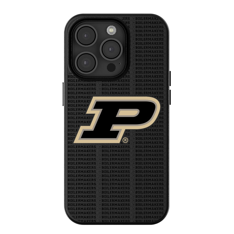 Purdue University Boilermakers Text Backdrop iPhone MagSafe Compatible Phone Case