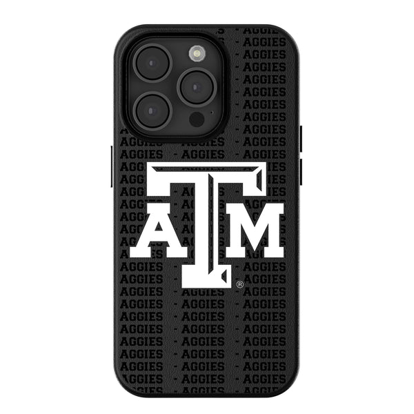 Texas A&M University Aggies Text Backdrop iPhone MagSafe Compatible Phone Case