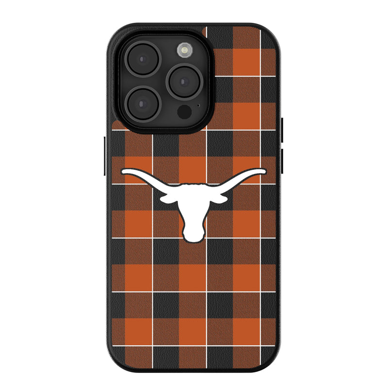 University of Texas Longhorns Plaid iPhone MagSafe Compatible Phone Case