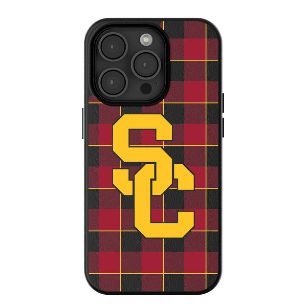 University of Southern California Trojans Plaid iPhone MagSafe Compatible Phone Case