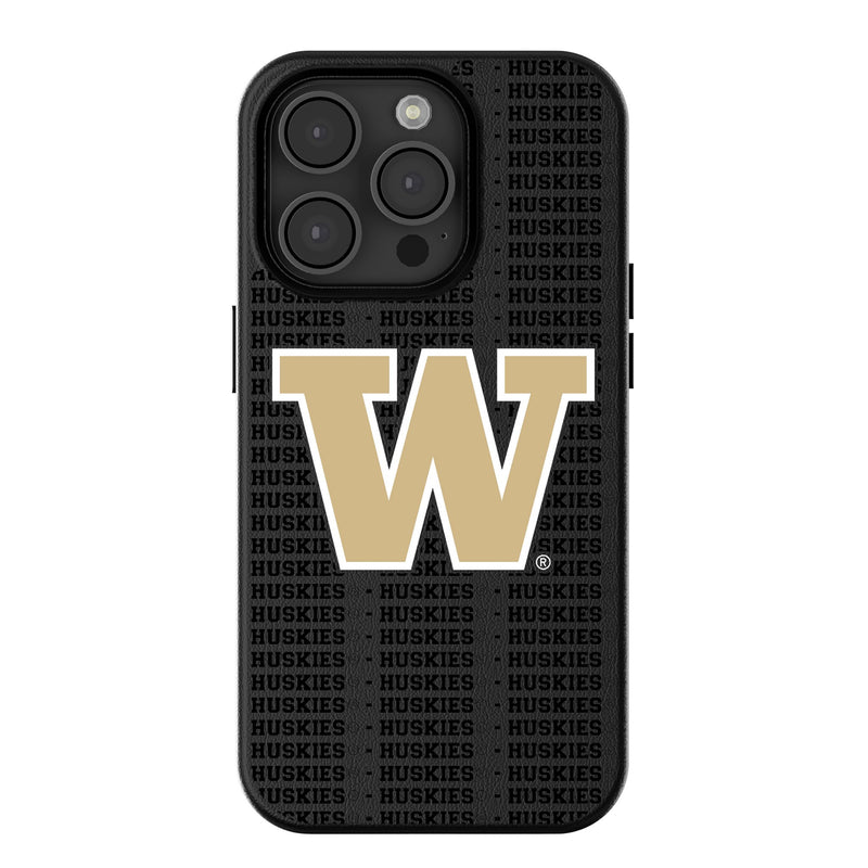 University of Washington Huskies Text Backdrop iPhone MagSafe Compatible Phone Case