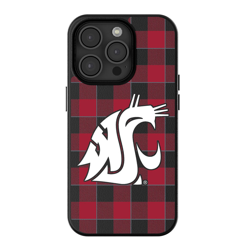 Washington State University Cougars Plaid iPhone MagSafe Compatible Phone Case