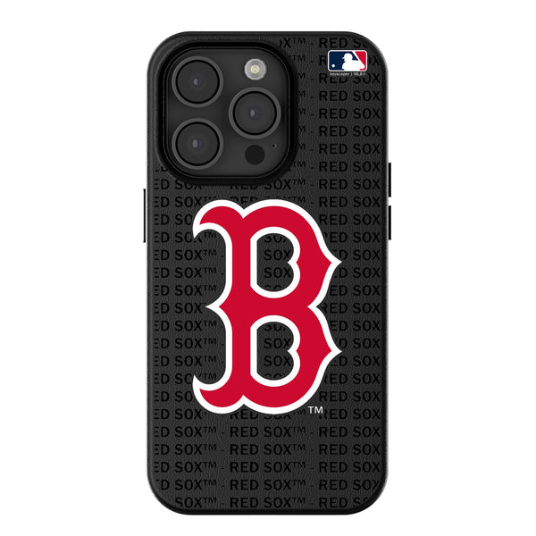 Boston Red Sox Text Backdrop iPhone MagSafe Compatible Phone Case