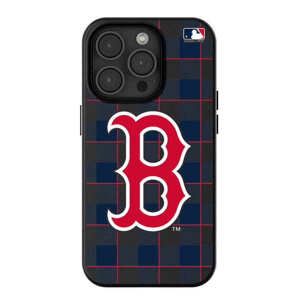 Boston Red Sox Plaid iPhone MagSafe Compatible Phone Case