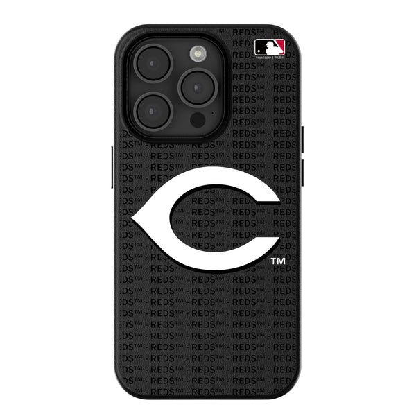 Cincinnati Reds Text Backdrop iPhone MagSafe Compatible Phone Case