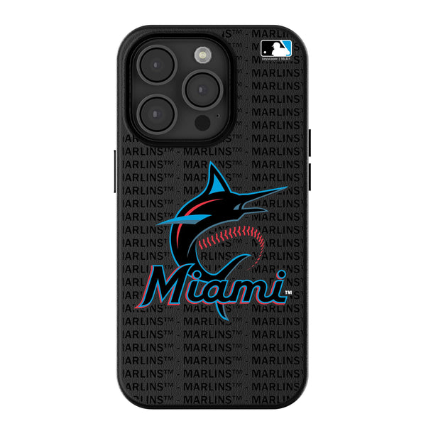 Miami Marlins Text Backdrop iPhone MagSafe Compatible Phone Case