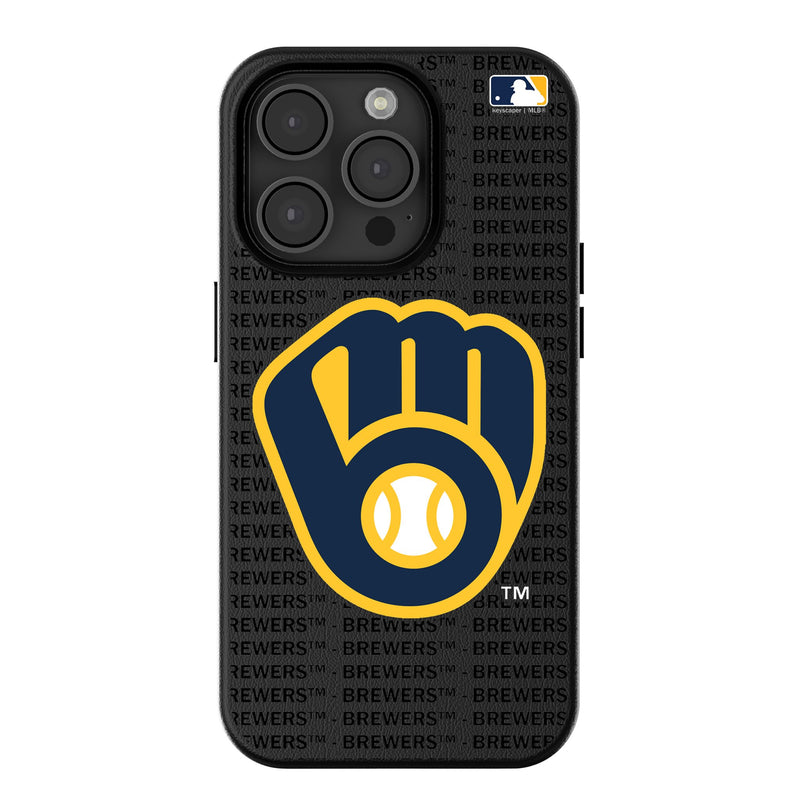 Milwaukee Brewers Text Backdrop iPhone MagSafe Compatible Phone Case