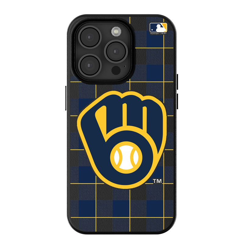 Milwaukee Brewers Plaid iPhone MagSafe Compatible Phone Case