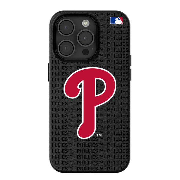 Philadelphia Phillies Text Backdrop iPhone MagSafe Compatible Phone Case