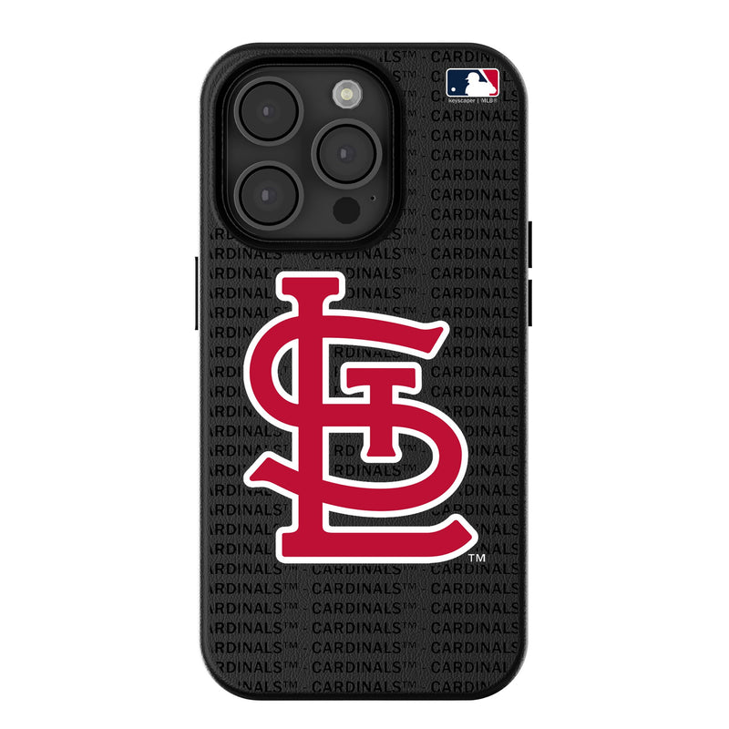 St Louis Cardinals Text Backdrop iPhone MagSafe Compatible Phone Case