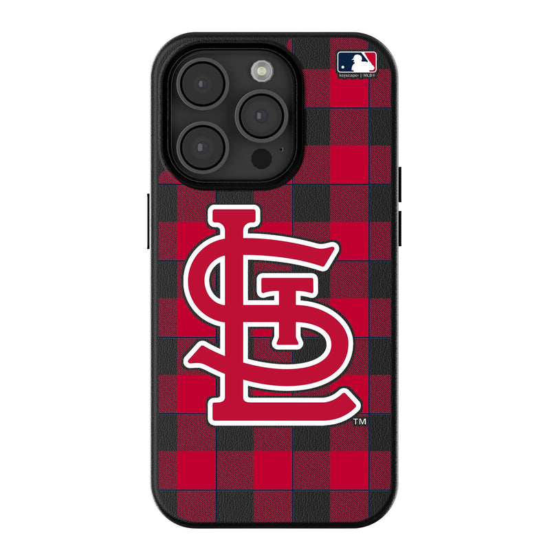 St Louis Cardinals Plaid iPhone MagSafe Compatible Phone Case