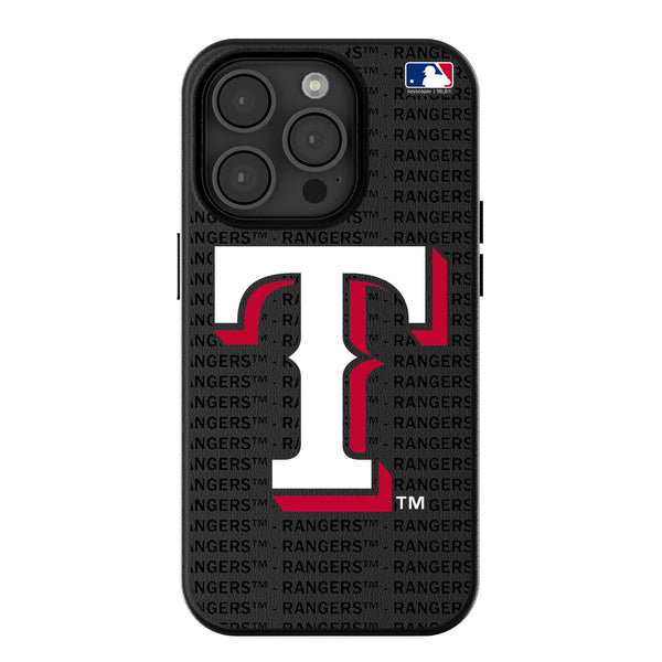 Texas Rangers Text Backdrop iPhone MagSafe Compatible Phone Case