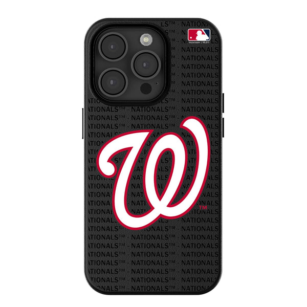 Washington Nationals Text Backdrop iPhone MagSafe Compatible Phone Case