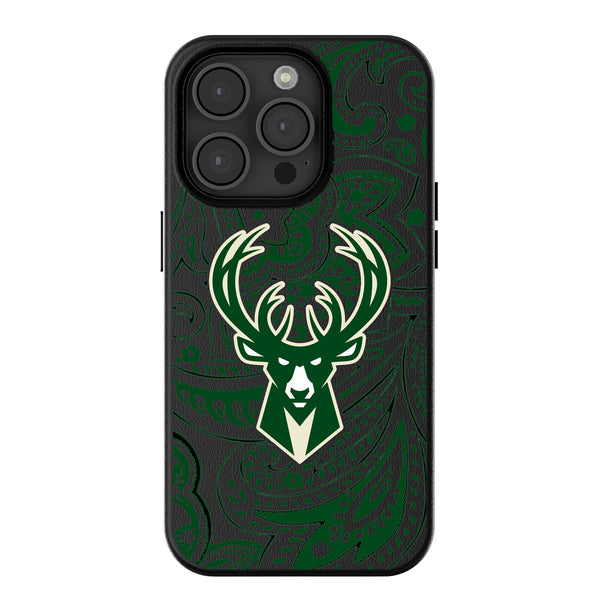 Milwaukee Bucks Paisley iPhone MagSafe Compatible Phone Case