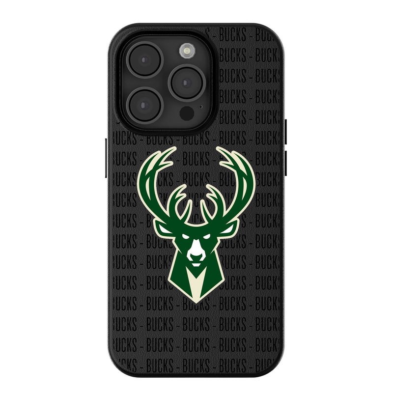 Milwaukee Bucks Text Backdrop iPhone MagSafe Compatible Phone Case