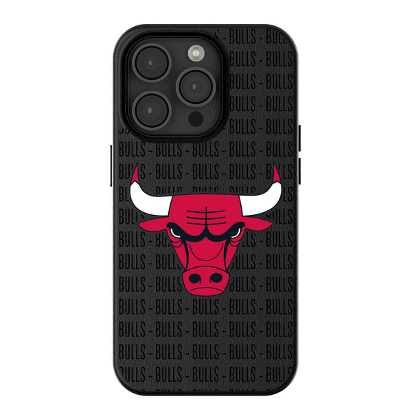 Chicago Bulls Text Backdrop iPhone MagSafe Compatible Phone Case