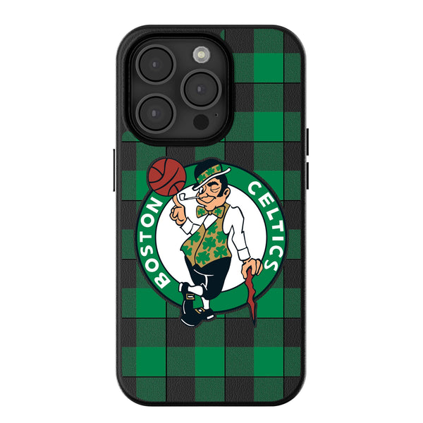 Boston Celtics Plaid iPhone MagSafe Compatible Phone Case