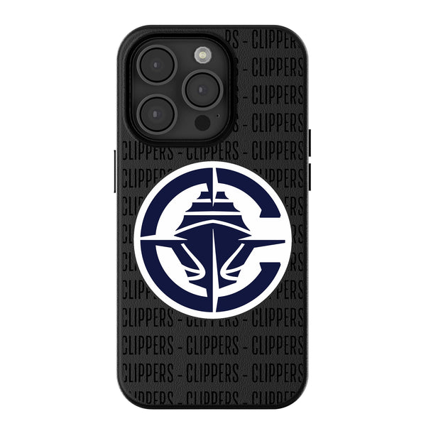 Los Angeles Clippers Text Backdrop iPhone MagSafe Compatible Phone Case