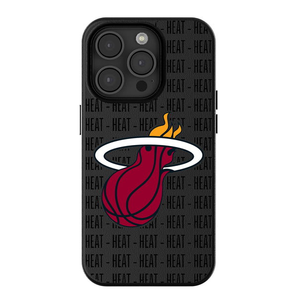 Miami Heat Text Backdrop iPhone MagSafe Compatible Phone Case