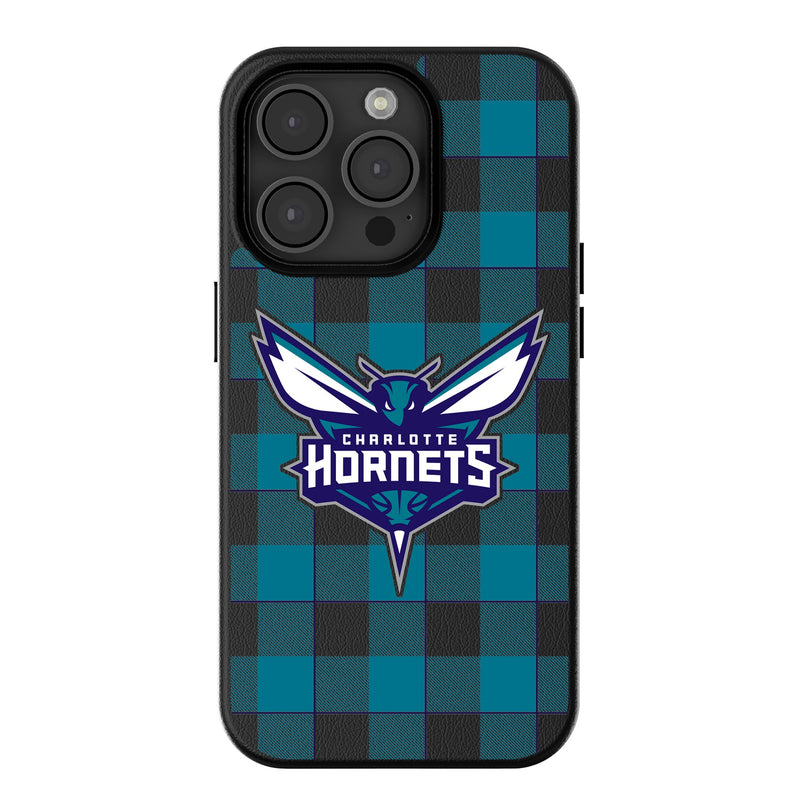 Charlotte Hornets Plaid iPhone MagSafe Compatible Phone Case