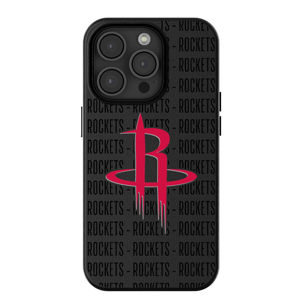 Houston Rockets Text Backdrop iPhone MagSafe Compatible Phone Case