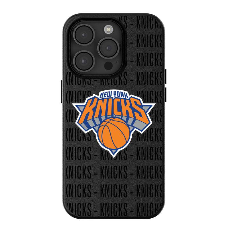 New York Knicks Text Backdrop iPhone MagSafe Compatible Phone Case