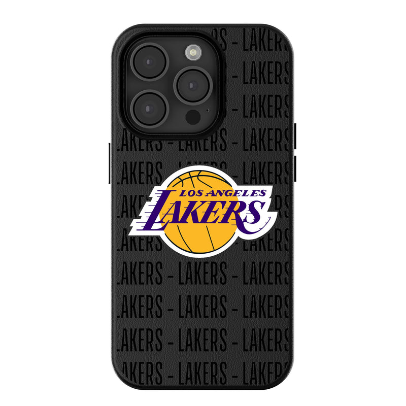 Los Angeles Lakers Text Backdrop iPhone MagSafe Compatible Phone Case