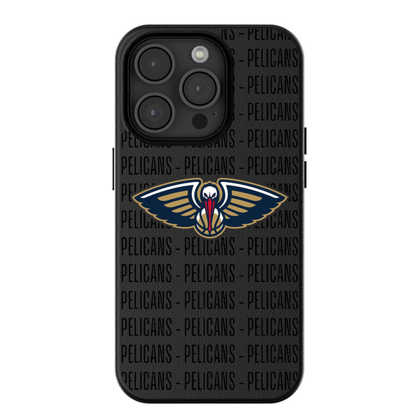 New Orleans Pelicans Text Backdrop iPhone MagSafe Compatible Phone Case