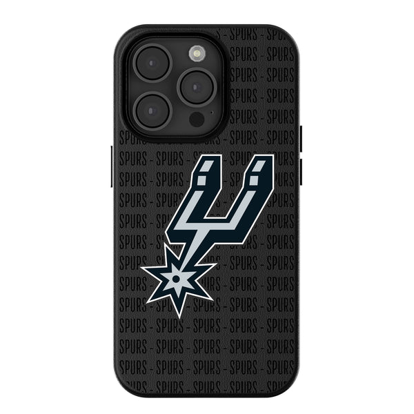 San Antonio Spurs Text Backdrop iPhone MagSafe Compatible Phone Case