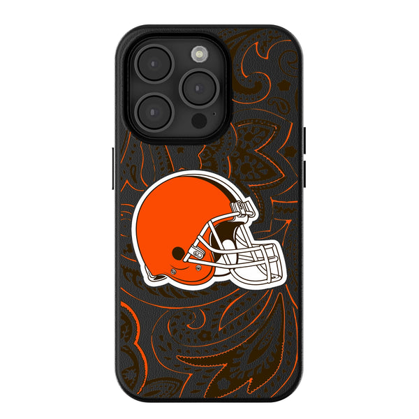 Cleveland Browns Paisley iPhone MagSafe Compatible Phone Case