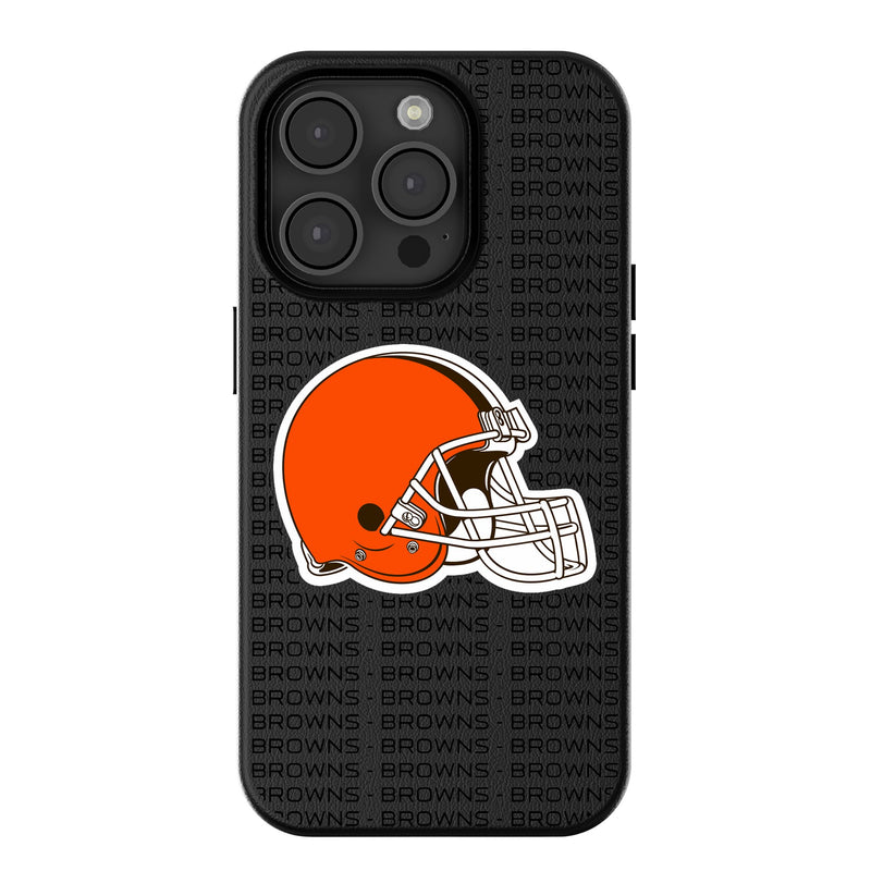 Cleveland Browns Text Backdrop iPhone MagSafe Compatible Phone Case