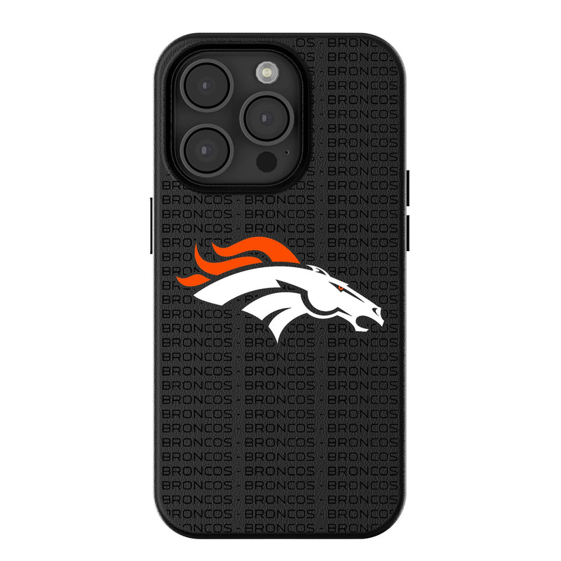 Denver Broncos Text Backdrop iPhone MagSafe Compatible Phone Case