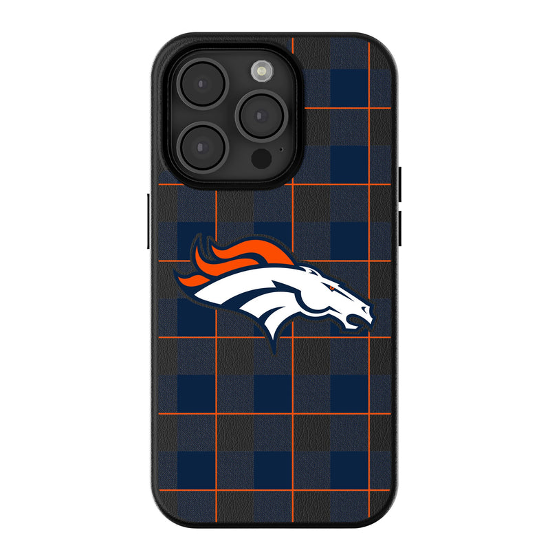 Denver Broncos Plaid iPhone MagSafe Compatible Phone Case