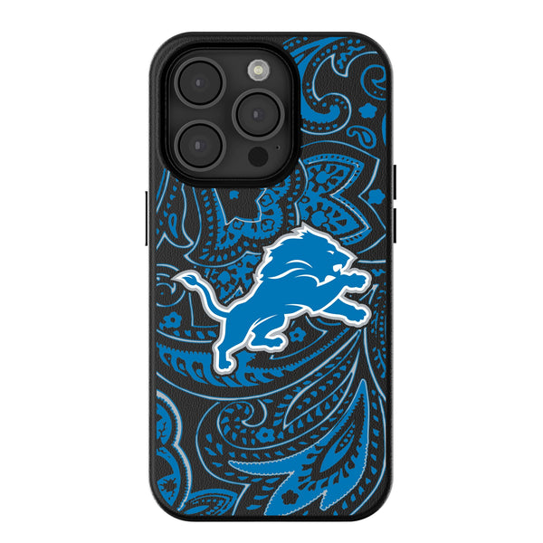 Detroit Lions Paisley iPhone MagSafe Compatible Phone Case