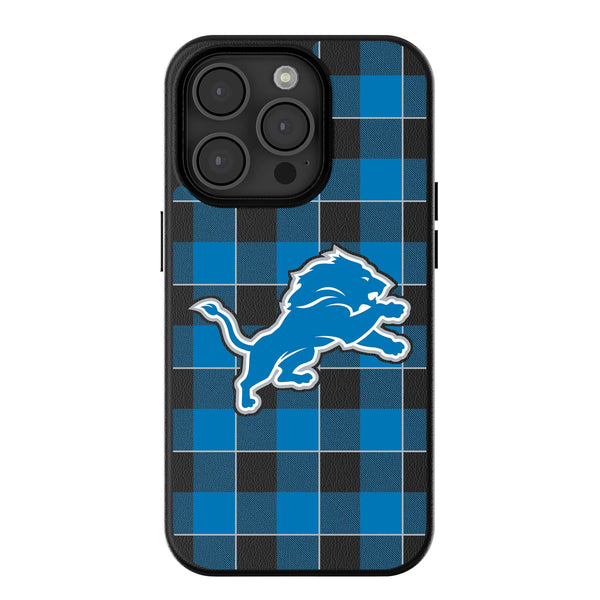 Detroit Lions Plaid iPhone MagSafe Compatible Phone Case