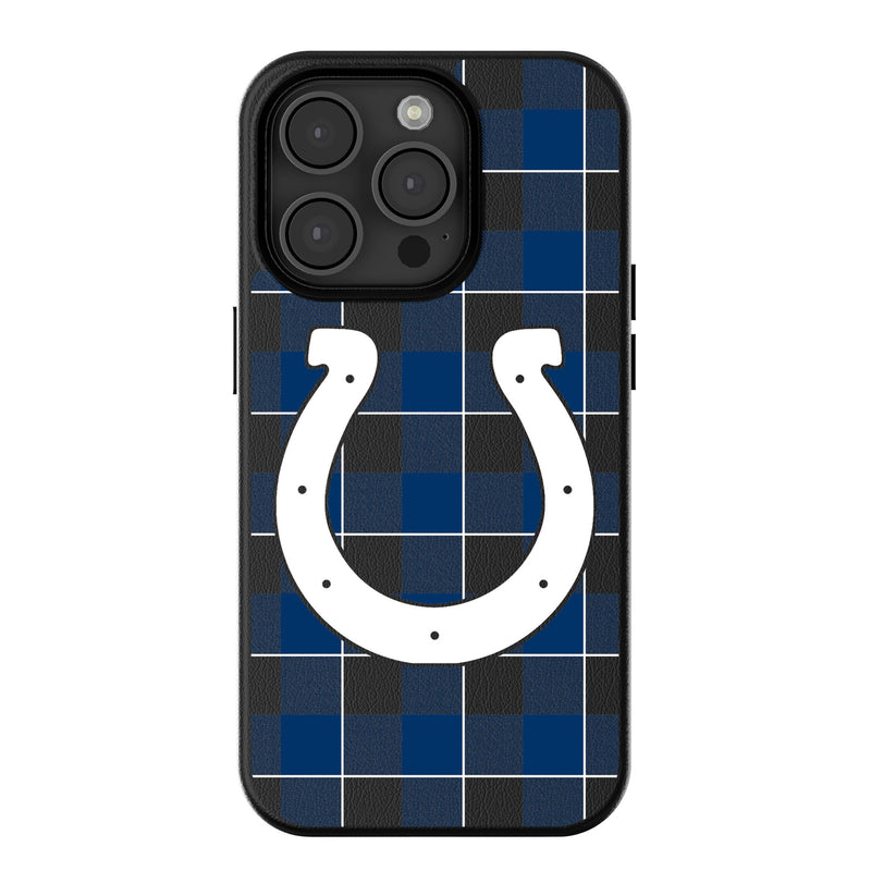 Indianapolis Colts Plaid iPhone MagSafe Compatible Phone Case